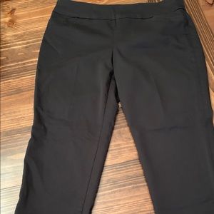 Black pull on stretch dress pants